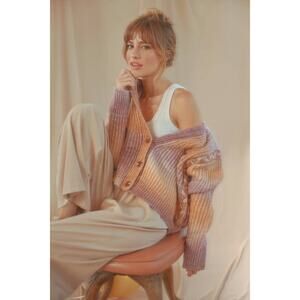 Dress Forum Desert Size Medium Ombre Dutch Braid Cropped Cardigan